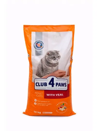 Club 4 paws для взрослых кошек 14 кг вкус телятина