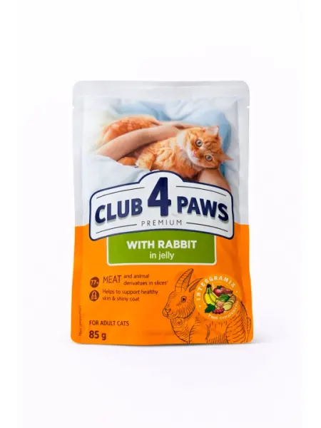 Club 4 paws для взрослых кошек со вкусом кролика в желе