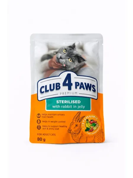 Club 4 paws для стерилизованных кролик в желе
