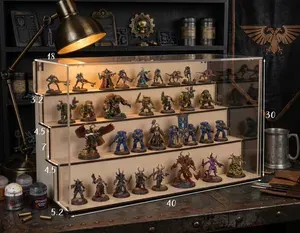 Витрина-стеллаж из оргстекла для миниатюр и коллекций (4 яруса)/Warhammer/DnD