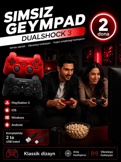 PS3 учун симсиз геймпад, Sony Playstation и Dualshock 4 компьютер учун джойстик