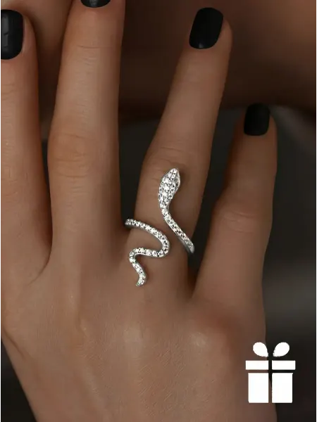 Yasmin Accessories Кольцо змея безразмерное