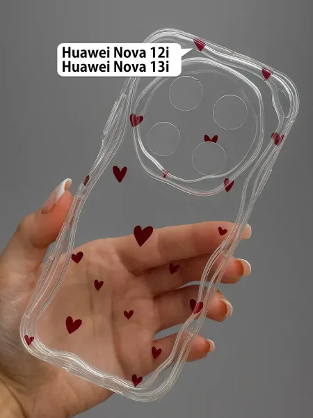 РИНОФОН Рельефный чехол с сердечками на Huawei Nova 12i, Nova 13i
