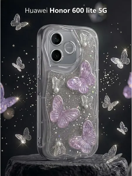 ЧЕХОЛБЕРИ Рельефный чехол с 3D бабочками на Huawei Honor 600 Lite 5G
