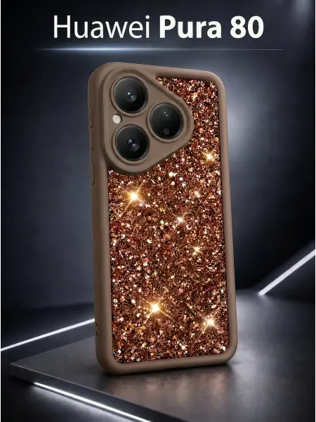 ЧЕХОЛБЕРИ Чехол на Huawei Pura 80 защитный с блёстками