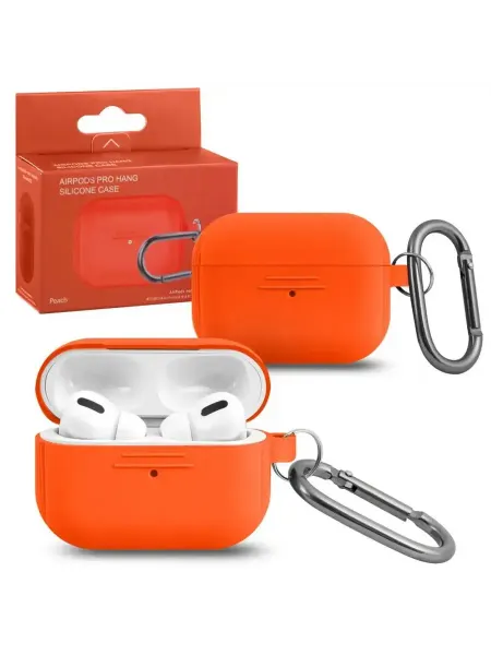 Ультратонкий силиконовый чехол для AirPods Pro с карабином