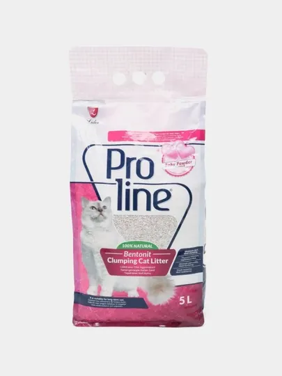 Комкующийся бентонитовый наполнитель Pro line с ароматом детской присыпки 4.25 КГ