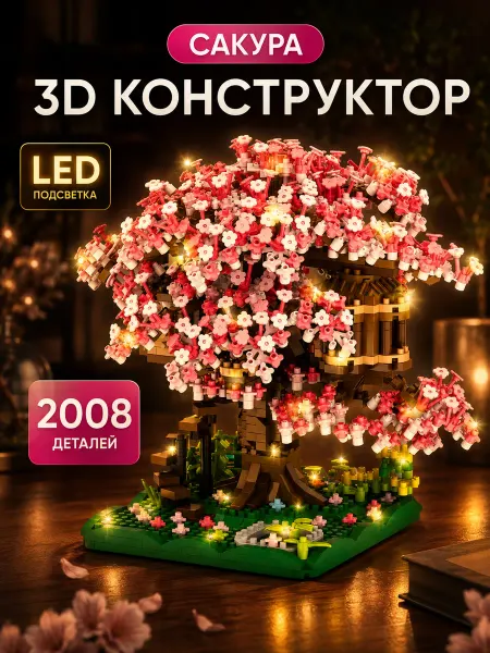 ТУ БИ ИЗИ 3д lego конструктор ночник цветы сакуры