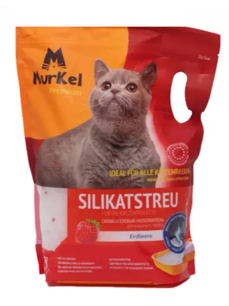 Наполнитель силикагелевый Murkel с ароматом клубники 4.5 кг