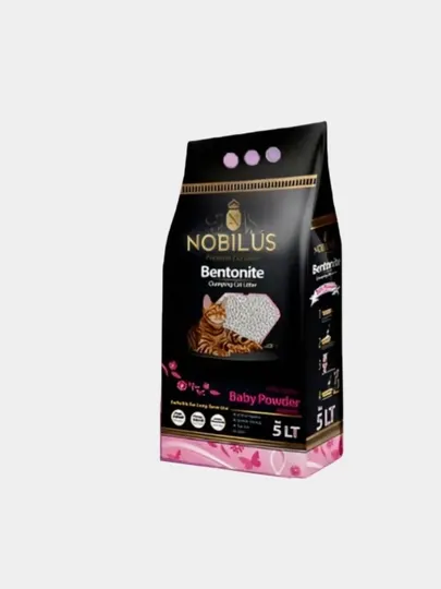 Наполнитель для кошачьего туалета комкующийся NOBILUS Детская присыпка 5л/4,2кг