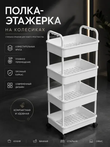 Полка-этажерка на колесиках
