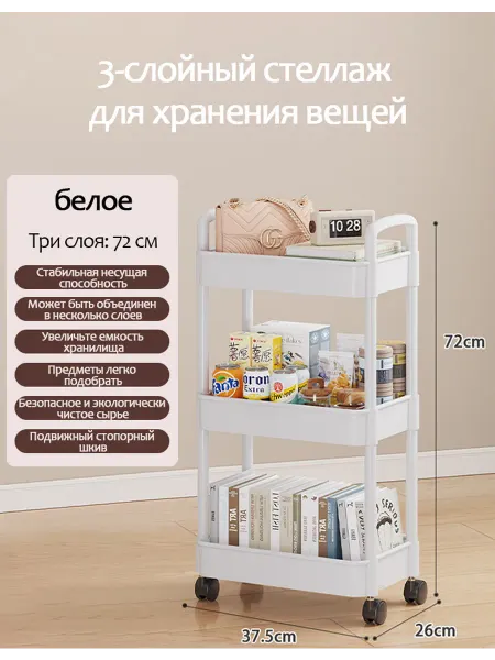 Этажерка на колесиках металлическая