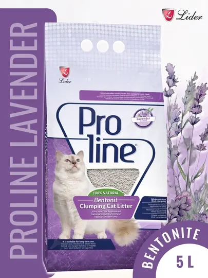 Комкающийся бентонитовый наполнитель Proline 4.25 кг, с ароматом лаванды