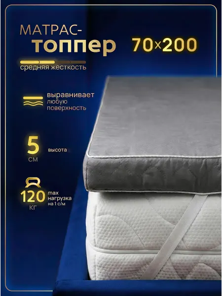 Мир Сновидений Топпер матрас 70х200 беспружинный на диван