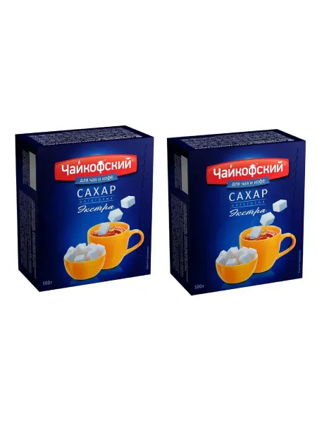 ЧАЙКОФСКИЙ Сахар Экстра для чая и кофе, 500 г, 2 уп