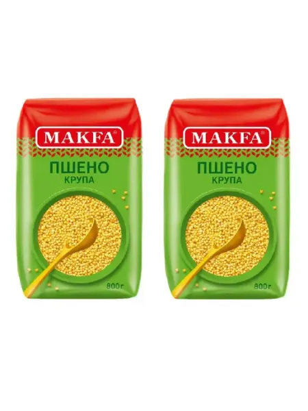 Makfa Крупа пшено шлифованное, 2 уп по 800 г