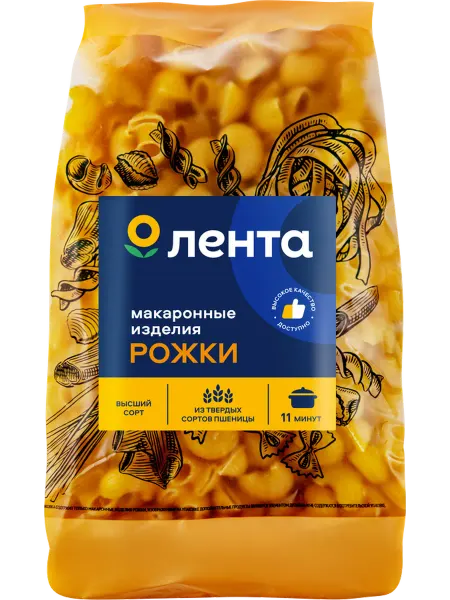 Лента Макаронные изделия Рожки 450г
