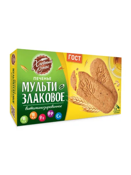 Хлебный Спас Печенье мультизлаковое Витаминизированное, 200 гр
