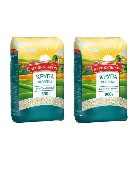 Агрокультура Крупа Перловая, 800 гр, 2 шт