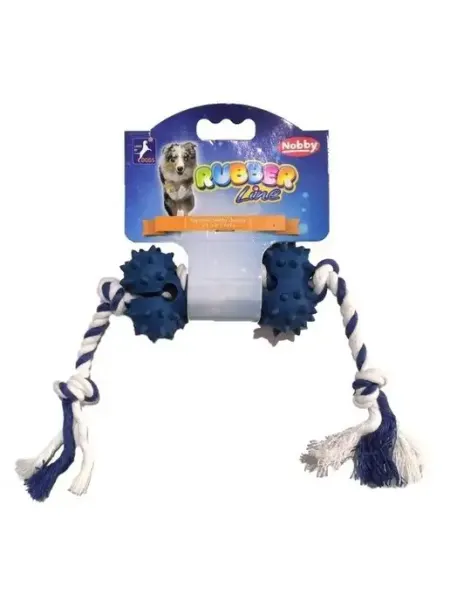Nobby. Игрушка для собак "Косточка с веревкой", 10,5 см