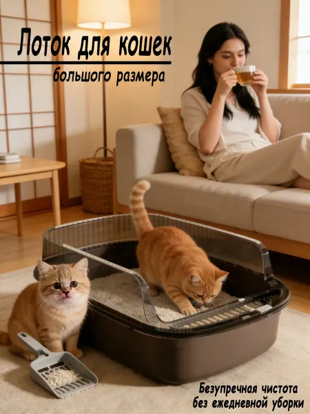 IKEA Кошачий лоток с прозрачным бортиком и увеличенной чашей