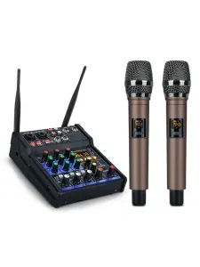 Микшер 4-полосный с беспроводными микрофонами с Bluetooth и USB TKL R2