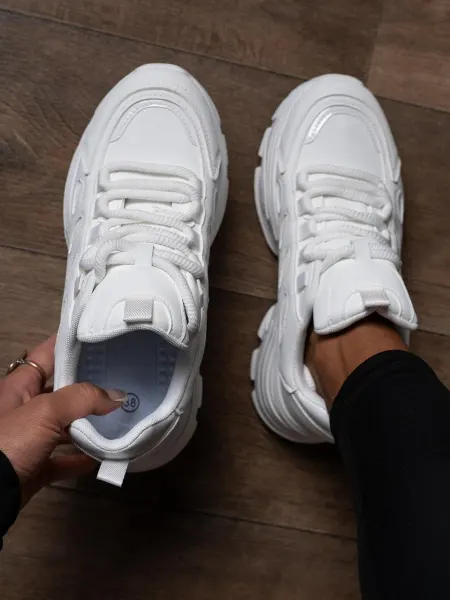 Ela Shoes Кроссовки на высокой подошве белые
