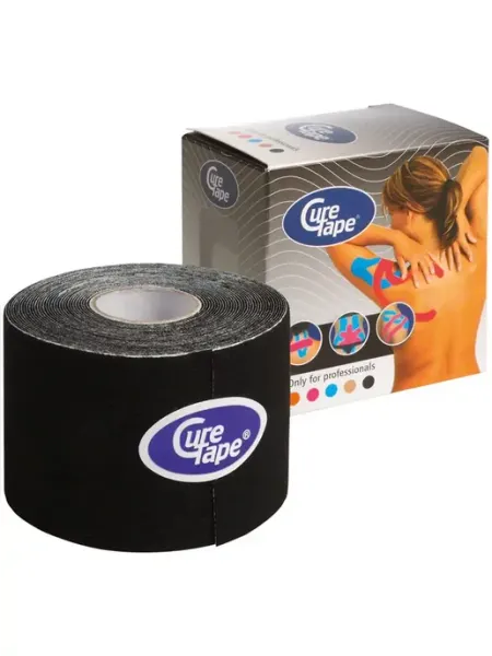 CureTape Тейп кинезиологический Black 160226, 5см.x5м
