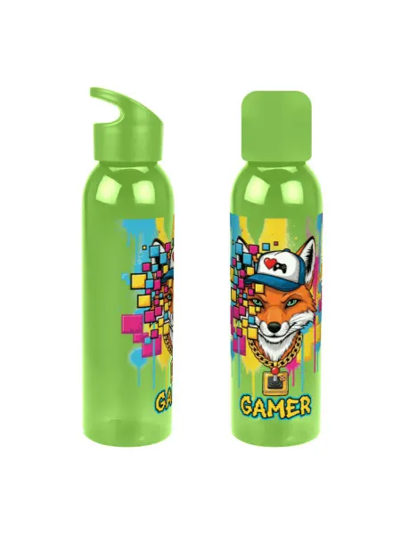 FUN.ru Бутылка синяя для воды с принтом Pixel Gamer Fox