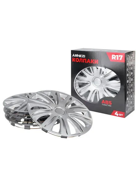 ARNEZI Колпаки R16 Stardust 4шт серебристо-черные ABS-пластик ARNEZ