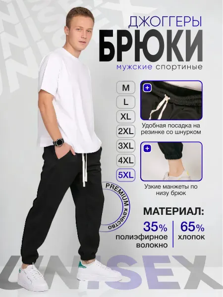 Все сезоны Спортивныe брюки джоггеры оверсайз на осень