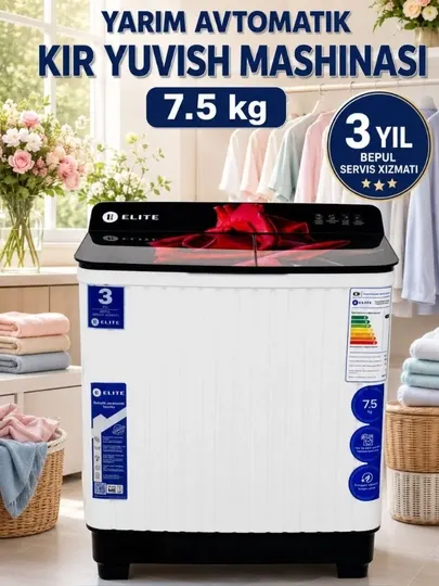Полуавтоматическая стиральная машина ELITE WM, 7.5 кг