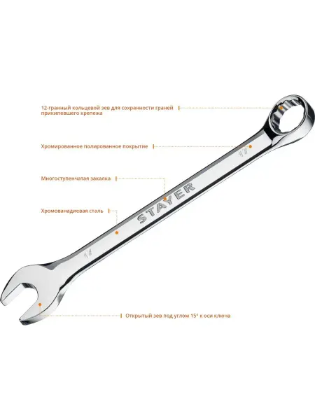 Stayer Комбинированный гаечный ключ 17 мм 27081-17_z01