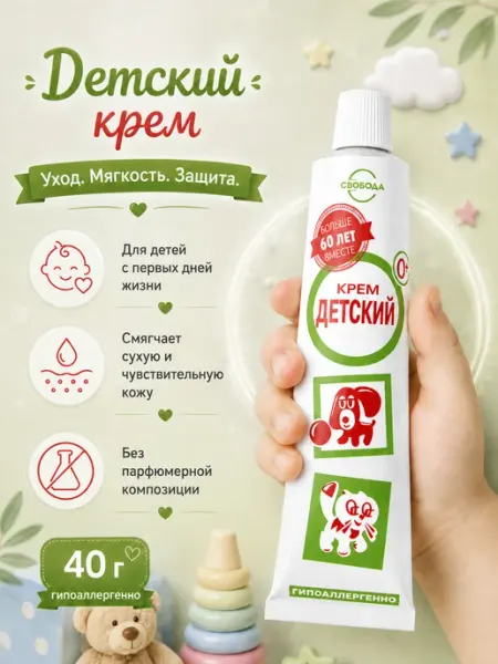 СВОБОДА Крем детский для лица тела увлажняющий, 40г