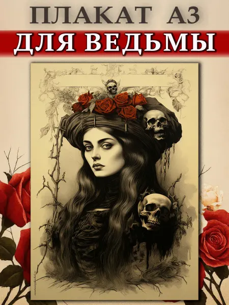 Анастасия Рыбачук Авторский интерьерный постер для ведьмы, А3 297х420 мм