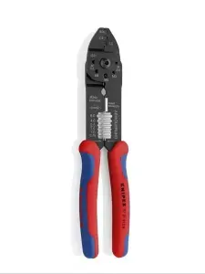 Knipex Пресс-клещи, 3 гнезда, штекеры открытые KN-9721215B