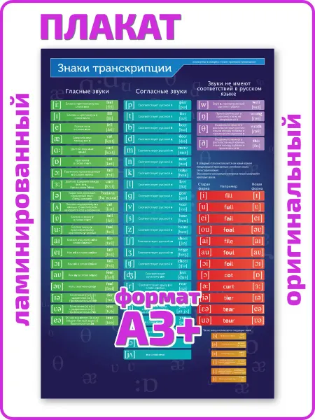 Квинг Международная транскрипция обучающий плакат А3