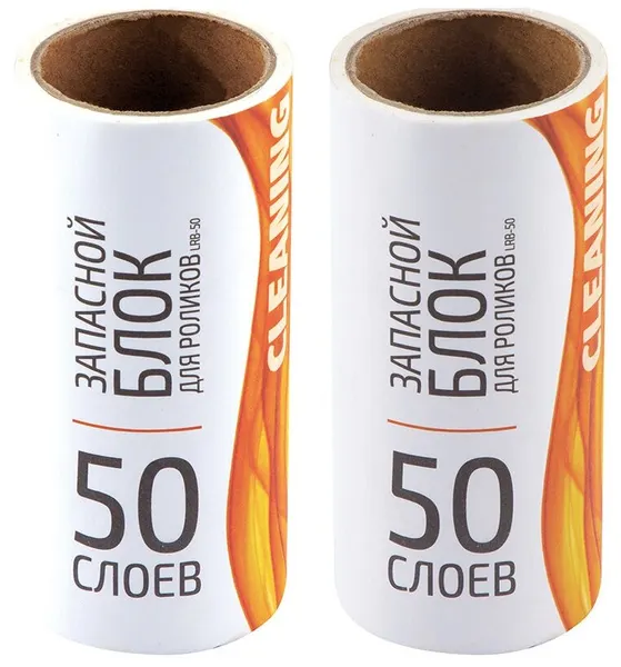 Запасные блоки "Рыжий кот" LRB-50 2 шт в наборе 50 слоев диаметр 10 см внутренний 36 мм для пыли и шерсти