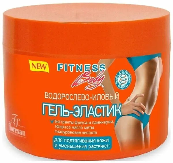 Гель-эластик для подтягивания кожи и уменьшения растяжек Флоресан, Fitness body, Водорослево-иловый, 500мл