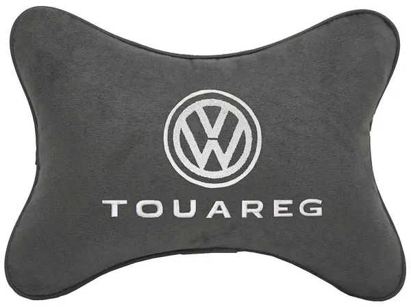 Подушка на подголовник автомобильная темно-серая алькантара VW Touareg