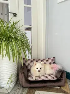 Лежанка для собак и кошек Монморанси "Трон",цвет: коричневый,50см*40см