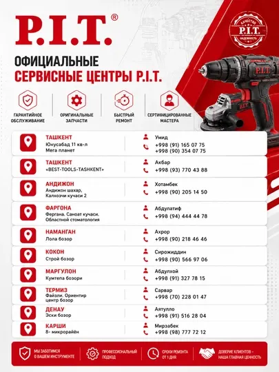 Пылесос строительный сетевой P.I.T. PVC20-C