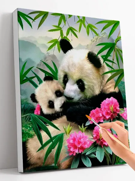 Paintboy Картина по номерам на холсте 40 x 50 "Панды"