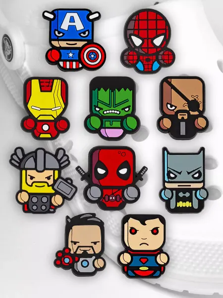 Jibba 10 штук джибитсы на crocs Marvel герои