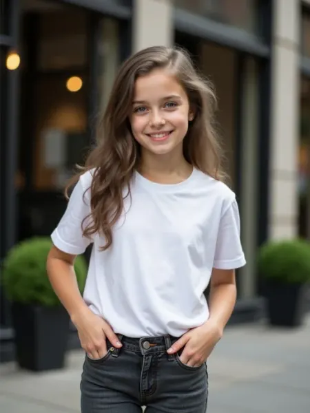 Sky&Cotton Футболка для девочки белая подростковая хлопковая базовая