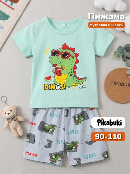 PIKABUKI Пижама летняя детская футболка шорты