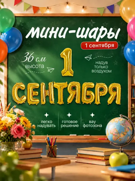 ДавайДарить! Воздушные шарики 1 Сентября надпись