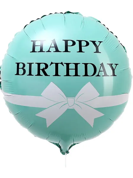 LETI Воздушный шар фольгированный круглый "HBD бантик" 18" шарик