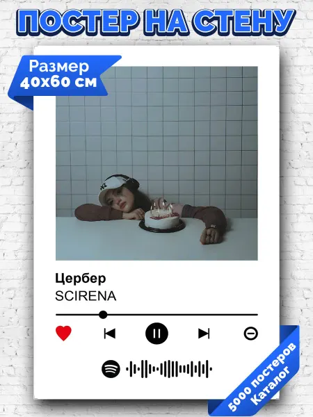 Arthata-spotify постер Спотифай постер Плакат на стену SCIRENA - Цербер 40х60