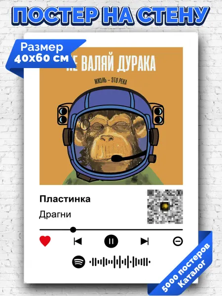 Arthata-spotify постер Спотифай постер Спотифай плакат Драгни - Пластинка 40х60